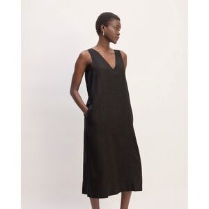 Everlane The Linen V-Neck Midi Dress Sz 4